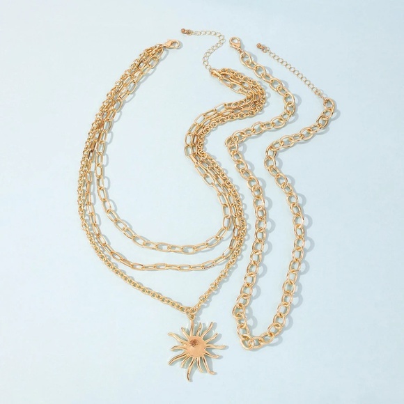 Multi-layer Golden Sun Necklace - Picture 6 of 6